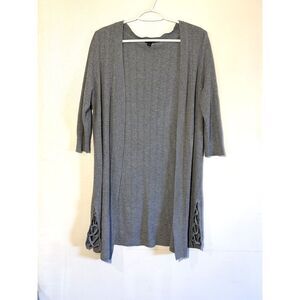 Torrid Long Sweater Cardigan Gray Lightweight Rayon Sz 2 Gorgeous